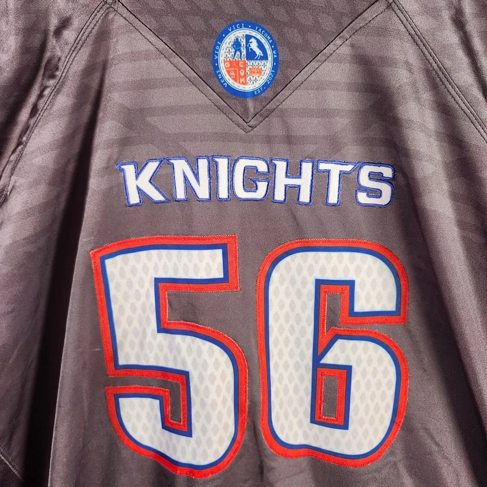 Grit City‎ Knights Tacoma Football Jersey Mens XXXL Grey Brewster 56 Sportswear